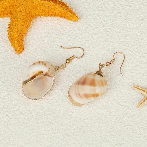 أقراط متدلية من Lureme Beach Jewelry كاجوال على شكل صدفة صدف للنساء والفتيات (er006199) in Kuwait