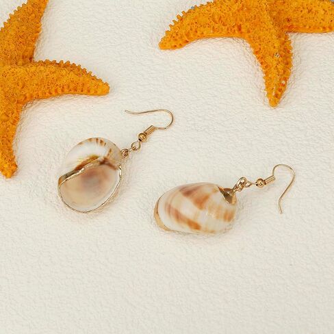 أقراط متدلية من Lureme Beach Jewelry كاجوال على شكل صدفة صدف للنساء والفتيات (er006199) in Kuwait