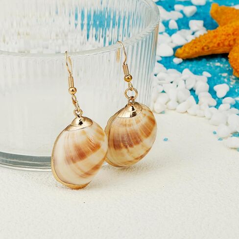 أقراط متدلية من Lureme Beach Jewelry كاجوال على شكل صدفة صدف للنساء والفتيات (er006199) in Kuwait
