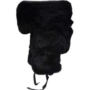 Mens Winter Real Rabbit Fur Aviator Hat Russian Ushanka Earflap Trapper Hats in Saudi Arabia