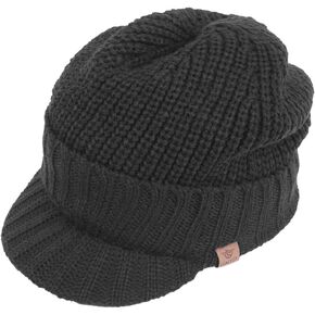 Original One Winter Wool Blend Visor Beanie Knit Hat with Brim Fleece Lined Earflap Ski Cap in Saudi Arabia