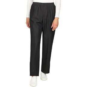 Alfred Dunner Women's Petite Black Denim Proportioned Medium Pant in Kuwait