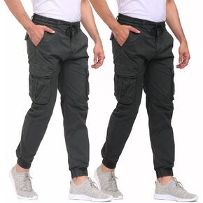 LEPOAR Men's Hiking Cargo Pants Joggers Slim Fit Stretch Lightweight Casual Work Pants with Pockets Drawstring Waist in Saudi Arabia