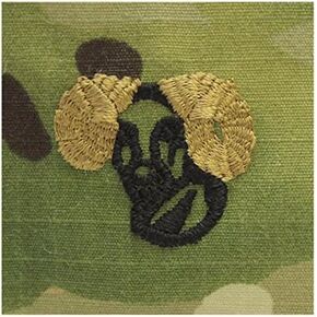 Army Embroidered Badge on OCP Sew On: Rams Head