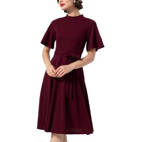 MUADRESS Women Vintage Cocktail Dresses Modest Short Sleeve Classic Tea Dresses Bridesmaid Party Homecoming Dress in Kuwait
