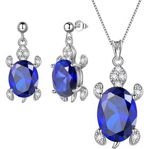 Aurora Tears Tutrle Jewelry 925 Sterling Silver Women Sea Animal Turtle Necklace/Earring/Ring/Bracelet Crystal Cubic Zirconia Jewelry