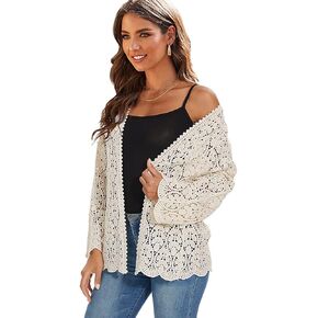 Slippie Women's Cardigans Long Sleeve Lightweight Sweater Vintage Cardigan Thin Coats Outerwear