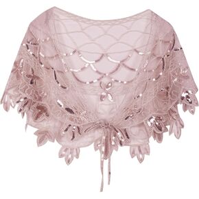 PrettyGuide Women's 1920s Shawl Beaded Evening Wraps Flapper Bolero