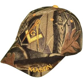 AborenCo Freemason Mason Lodge Symbol Adjustable 3D Embroidery Baseball Cap Hat