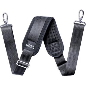 59 Inch Shoulder Straps, Soft with Ultra-Thick Fixed Shoulder Pad, Two Way Independently Adjustable Buckle Replacement Straps for Laptop Bag Messenger Bag Tool Bag Luggage,Black
