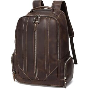 حقيبة ظهر للاب توب من الجلد المحبب بالكامل من هيسباري، لون بني، مقاس L، حقيبة ظهر للابتوب مقاس 16 انش, بني in Kuwait