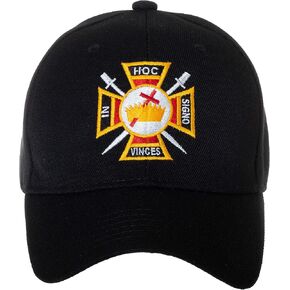 قبعة بيسبول سوداء قابلة للتعديل مطرزة من Hoc Signo Vinces Knights Templar Masonic in Saudi Arabia