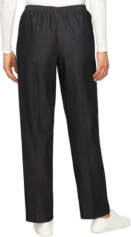 Alfred Dunner Women's Petite Black Denim Proportioned Medium Pant in Kuwait