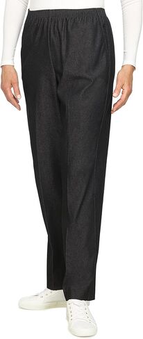 Alfred Dunner Women's Petite Black Denim Proportioned Medium Pant in Kuwait