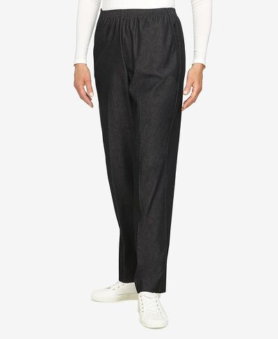 Alfred Dunner Women's Petite Black Denim Proportioned Medium Pant in Kuwait