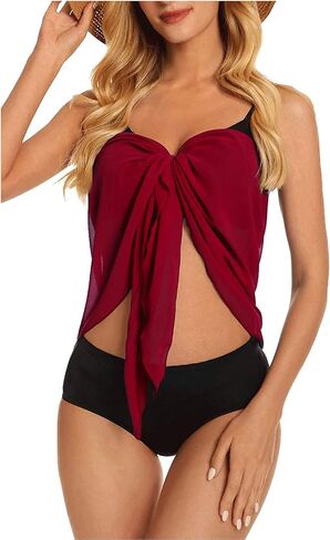 تنورة نسائية من Dressever Sarong Coverups Beach Sheer بيكيني شيفون لتغطية تنورة ملفوفة لملابس السباحة in Kuwait