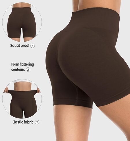 HIGORUN Intensify Athletic Shorts for Women Seamless Scrunch Workout Shorts High Waisted Active Gym Yoga Shorts in Saudi Arabia