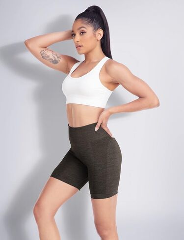 HIGORUN Intensify Athletic Shorts for Women Seamless Scrunch Workout Shorts High Waisted Active Gym Yoga Shorts in Saudi Arabia