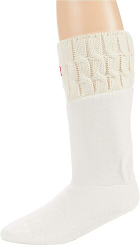 جوارب Hunter 6 Stitch Cable - قصيرة Hunter White LG (حذاء رجالي 7-9، حذاء نسائي 8-10) in Kuwait