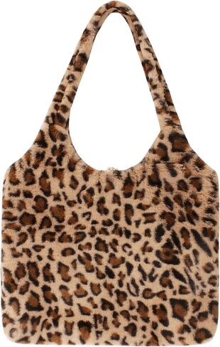 Women Girls Cute Bear Plush Shoulder Bag Large Tote Handbag Purse Faux Fur Shopping Dating Bag in Kuwait