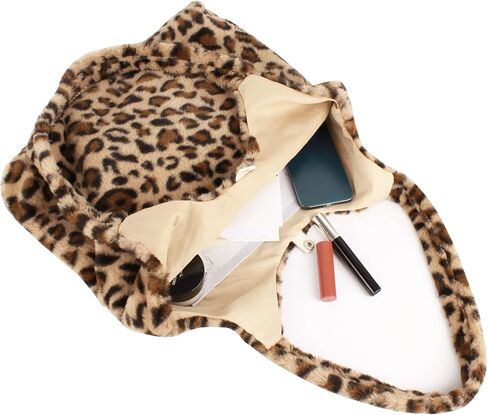 Women Girls Cute Bear Plush Shoulder Bag Large Tote Handbag Purse Faux Fur Shopping Dating Bag in Kuwait