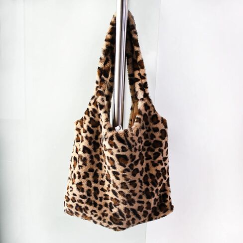 Women Girls Cute Bear Plush Shoulder Bag Large Tote Handbag Purse Faux Fur Shopping Dating Bag in Kuwait