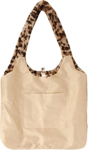 Women Girls Cute Bear Plush Shoulder Bag Large Tote Handbag Purse Faux Fur Shopping Dating Bag in Kuwait