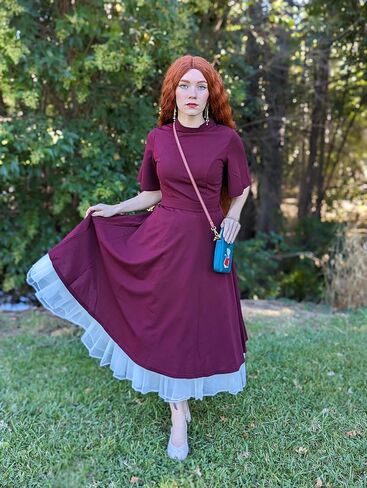 MUADRESS Women Vintage Cocktail Dresses Modest Short Sleeve Classic Tea Dresses Bridesmaid Party Homecoming Dress in Kuwait