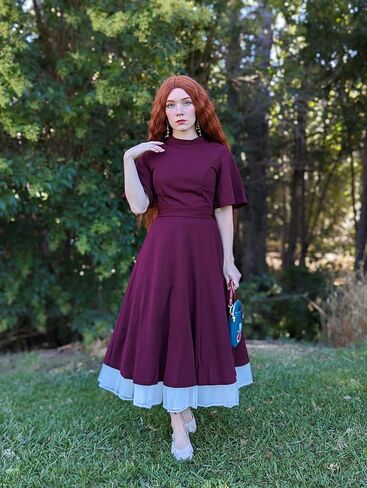 MUADRESS Women Vintage Cocktail Dresses Modest Short Sleeve Classic Tea Dresses Bridesmaid Party Homecoming Dress in Kuwait