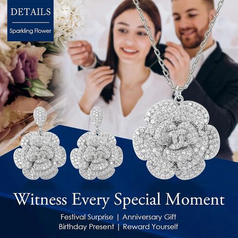GELVTIC Women's Jewelry Sets Crystal Butterfly Earrings Necklaces for Women Girls Cubic Zirconia White Gold Butterfly Necklace Ring Bangle Bracelet Birthday Anniversary Valentines Mother's Day Jewelry Gifts for Mom Bridesmaid Wife Sister Friend in Kuwait