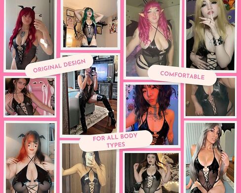 ملابس تنكرية شفافة للشيطانة | الملابس الداخلية Kawaii Anime مع عصابة رأس أجنحة الشيطان | مقاسات نسائية عادية ومقاسات كبيرة in Kuwait