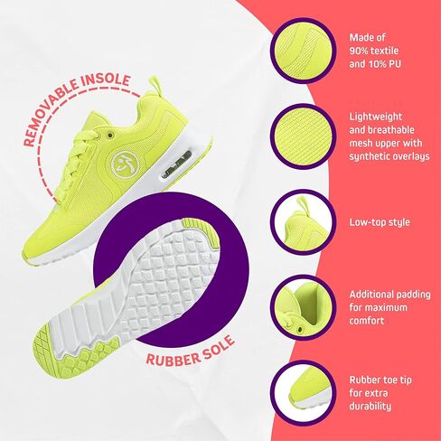 ZUMBA Women's Air Remix Sneakers, Low-Top Dance Sneakers in Saudi Arabia