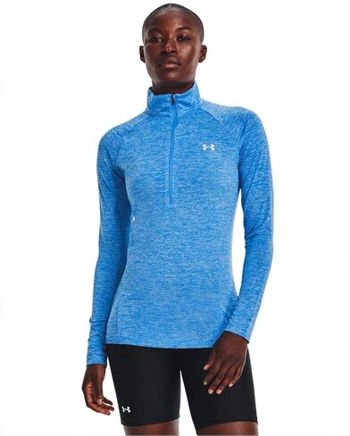 Under Armour Women's Standard Tech Twist ½ Zip Long-Sleeve Pullover, (464) Water/White/Metallic Silver, X-Large in Saudi Arabia