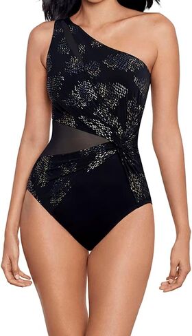 ملابس السباحة النسائية Miraclesuit Network News Minx Underwire ملابس سباحة بكتف واحد وقطعة واحدة in Kuwait