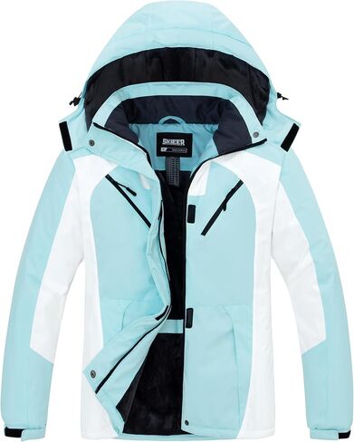 Skieer Women's Ski Jacket Waterproof jacket Warm Winter Coat Hooded Snowboarding Raincoats in Saudi Arabia