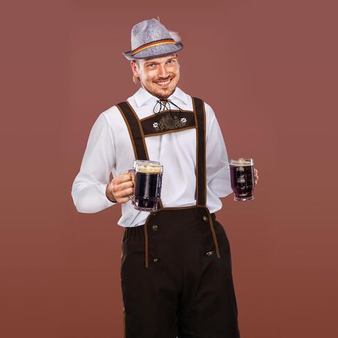 Newcotte Set of 4 German Bavarian Oktoberfest Costume Set for Men Adult Costume for Dress Party and Beer Festival in Saudi Arabia