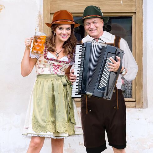 Newcotte Set of 4 German Bavarian Oktoberfest Costume Set for Men Adult Costume for Dress Party and Beer Festival in Saudi Arabia