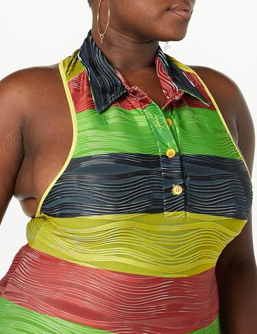 Theophilio Rasta Printed Backless Mini Dress in Saudi Arabia
