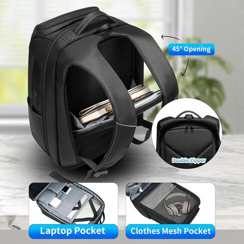 شنطة ظهر للاب توب للرجال متعددة الوظائف مقاس 15.6 انش مع منفذ شحن USB، شنطة سفر مقاومة للماء in Kuwait