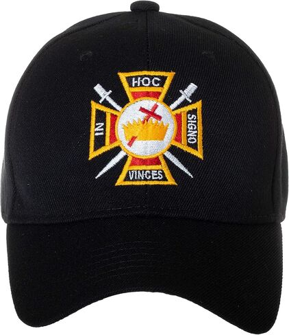 in Hoc Signo Vinces Knights Templar Masonic Embroidered Black Adjustable Baseball Cap in Saudi Arabia