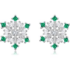 EVER FAITH 925 Sterling Silver Cubic Zirconia Winter Snowflake Flower Elegant Stud Earrings in Saudi Arabia