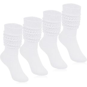 جوارب KEREDA Slouch للنساء جوارب طويلة للغاية بطول الركبة 4 أزواج مقاس 6-11 in Kuwait