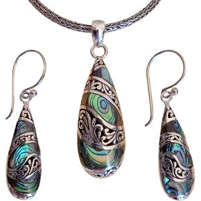 ethnocraft Fine Handmade Sterling Silver set Necklace,Pendant, Earrings NEP 10 in Saudi Arabia
