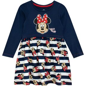DISNEY Minnie Mouse Dress | Minnie Mouse Clothes | Long Sleeve Dress for Girls | Ages 18 Months to 8 Years in Saudi Arabia