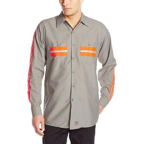 Red Kap Men's Industrial 2 Piece Lined Collar Work Shirt