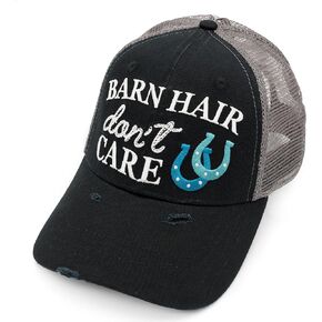 Lifecraft Barn Hair Dont Care Embroidered Distressed Womens Ponytail Trucker Hat in Saudi Arabia