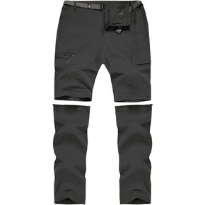 MANSDOUR Men's Hiking Pants Convertible Quick Dry Lightweight Zip-Off Outdoor Travel Camping Fishing Pants