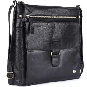 حقائب يد ومحافظ كروس نسائية كبيرة من الجلد الطبيعي الناعم من LEDERBUCK Shirley - حقيبة كتف كروس بحمالة بسحاب ثلاثي in Kuwait