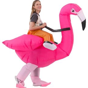 SYIIMG Flamingo Inflatable Costume Adult Toddler Flamingo Costume Blow up Funny Costumes Halloween Suit Animal Costumes for Women Plus Size Cosplay Halloween Costumes Inflatable in Kuwait