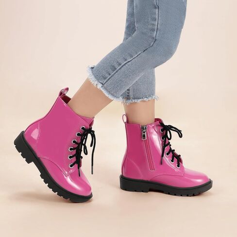 PANDANINJIA أحذية قتالية للفتيات والأولاد بأربطة للأطفال الصغار الصغار مع سحاب جانبي فستان للكاحل أحذية للفتيات in Kuwait